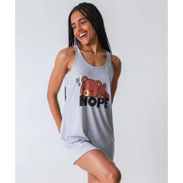 Imagem de Camisola Sem Maga Estampa Urso Marisa Cinza-72026, Cinza, G