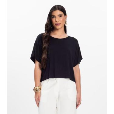 Imagem de Blusa Feminina com Manga Morcego Rovitex Preto, P, Preto