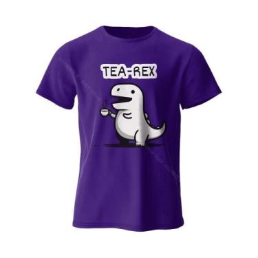 Imagem de Camiseta Masculina Macia E Respirável 100% Algodão Com Estampa De Dino