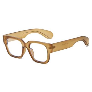 Imagem de Óculos quadrados unissex com armação patchwork colorida e hastes largas (marrom)