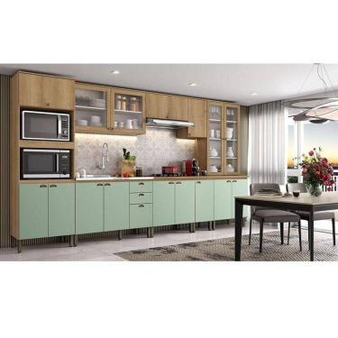 Imagem de Cozinha Modulada Finesse Ambiente Composição 13 Capuccino Menta - Thb