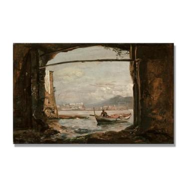 Imagem de NHLDZYH Quadro famoso para salão - réplica de J.C. Dahl - Paisagem romântica nórdica em tela - decoração de parede elegante. (Paisagem 38). 50 x 80 cm. Apenas tela