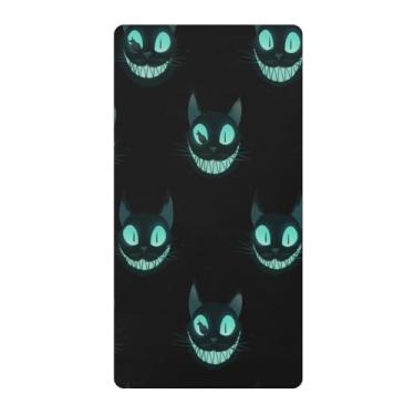 Imagem de Blueangle Lençol de berço padrão para berço infantil - Lençóis de algodão macio e respirável com textura de gato Cheshire (276)