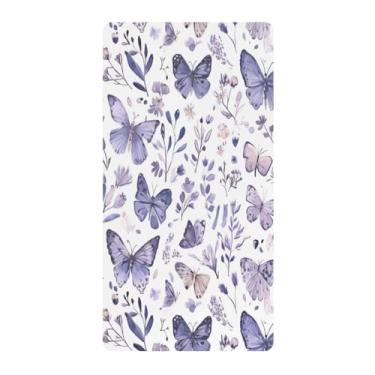 Imagem de Blueangle Lençol de berço padrão para berço infantil - Lençóis de algodão macio e respirável com borboletas azuis (429)