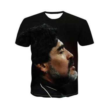 Imagem de Camiseta Masculina Estampada Em 3D De Estrela Do Futebol - Moda Verão 