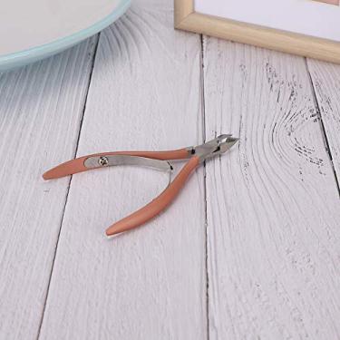Imagem de Tesoura de aço inoxidável para unhas de pele morta, calos, removedor de unhas, aparador para manicure, vermelho, rosa, dourado, preto (ouro rosado)