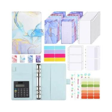 Imagem de Organizador De Orçamento A6 Em Mármore Com Calculadora E Envelopes Com