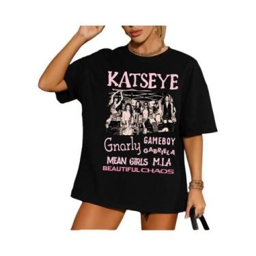Imagem de Camiseta Gráfica Retro Oversized Unissex Katseye, Camiseta Kpop De Man