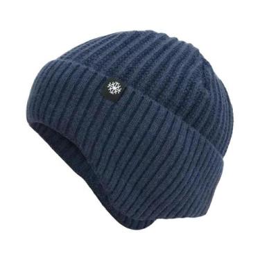 Imagem de Boné Masculino De Inverno Em Tricô Com Forro De Pele Sintética, Quente