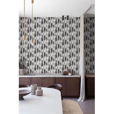 Imagem de Papel de Parede Maison Geométrico Cinza A56302