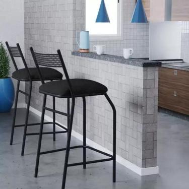 Imagem de Kit 10 Banquetas Gourmet Para Bancada Ou Cozinha Ibiza Preto