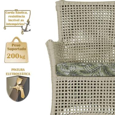 Imagem de 1 Sofá área Externa Igapó Alumínio Preta Corda Náutica E5 Rami