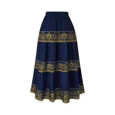 Imagem de Moda feminina plus size adequada para viagens e recreação com saia com