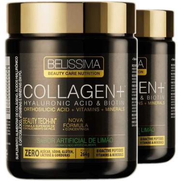Imagem de Kit 2x Colágeno Collagen Plus 264g Belíssima Sabor Limão-Unissex