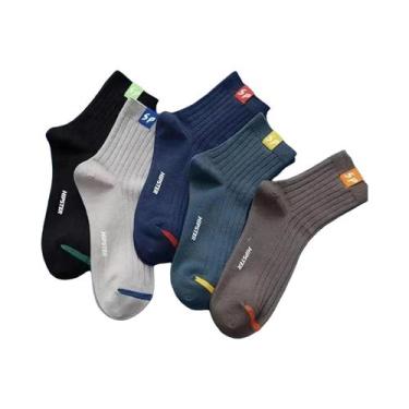 Imagem de Meias Masculinas De Cano Médio Quentes E Respiráveis Com Absorção De S