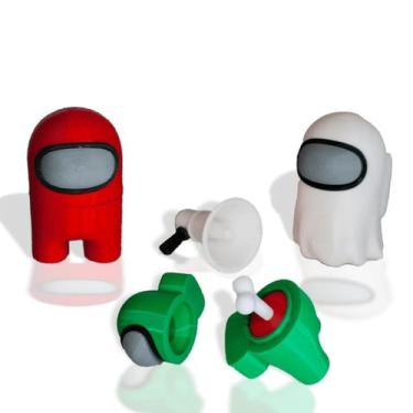 Imagem de Kit 3 Bonecos Among Us 2x Desmontável + Fantasma + Megafone - 3D Think