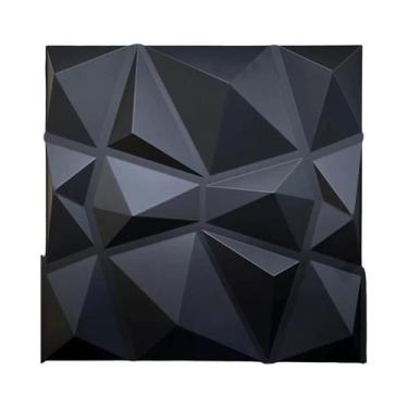 Imagem de Placa De Parede Texturizada Em PVC 3D Diamante 30x30cm, 10 Peças Para 