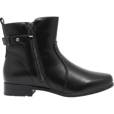 Imagem de Bota Feminina Casual Dia a Dia Passeio Trabalho com Zíper Cano Baixo e Salto Baixo Conforto Mooncity 72325