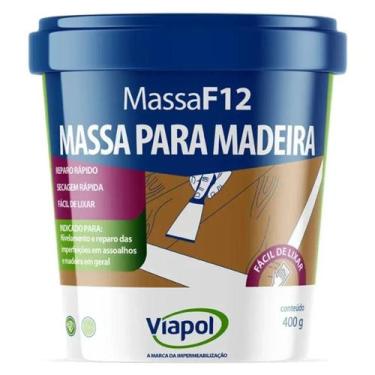 Imagem de Massa para Madeira Viapol F-12 Branca 400g
