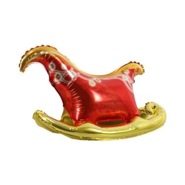 Imagem de Balão Grande De Natal Com Papai Noel E Rena Para Decoração De Festa De