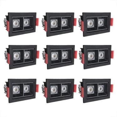 Imagem de Kit 9 Spot Duplo Mini Embutir Led Downlight Mini 3000K Bet56 - Acende 