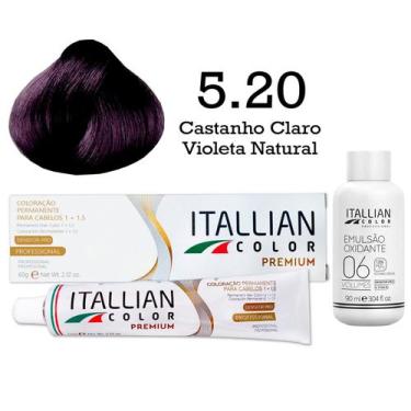 Imagem de Coloração 5.20 Castanho Claro Violeta Natural Oxi 06 Volumes 90ml  Ita
