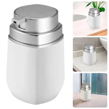 Imagem de Porta Sabonete Líquido Dispenser 400ml Branco Prata Fosco Banheiro Lav