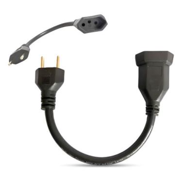 Imagem de Cabo Extensão Adaptador Tomada 10a/20a Microondas Air Fryer Preto - AD