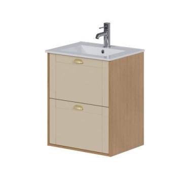 Imagem de Armário Banheiro Madeira 60cm Grou Jequitibá Areia - P103367 - Cozimax