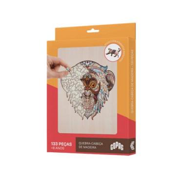 Imagem de Jogo Quebra-Cabeça de Madeira Estampa Macaco com 133 Peças Copag - 333
