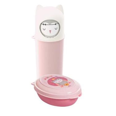 Imagem de Kit Porta Escova Dental Case Estojo Ludico + Saboneteira Infantil Esco