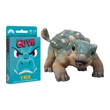 Imagem de COMP Kit Infantil Dinossauros Jogo de Cartas Eu Vi + Brinquedo Boneco 