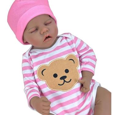 Imagem de QIYANER Boneca Reborn Menina Realista 50cm - Bebê Reborn de Silicone Sólido, Lavável, Aparência Realista Com Bico de Mamadeira