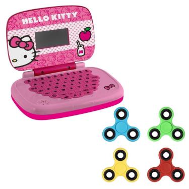 Imagem de Kit Laptop Infantil Educativo Candide Hello Kitty Bilíngue + 1 Fidget Spinner Sortido