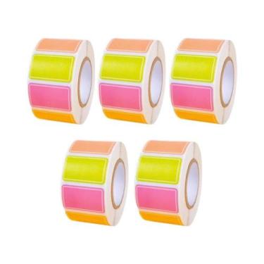 Imagem de Etiquetas Adesivas Coloridas Impermeáveis, Pacote Com 500, Cores Sólid