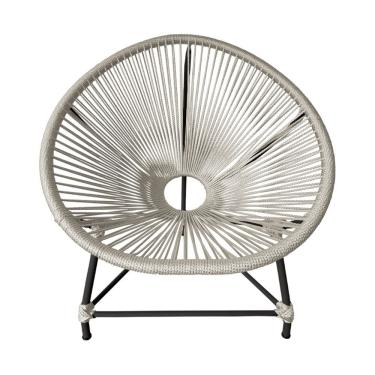 Imagem de Cadeira Acapulco Corda Náutica Base Em Alumínio Preto-areia