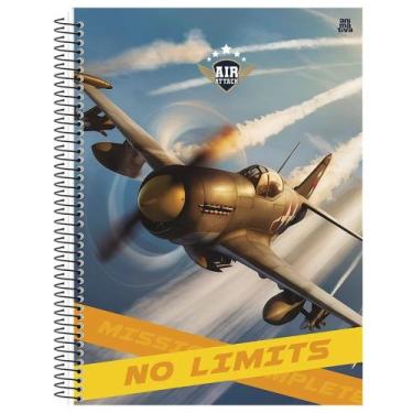 Imagem de Caderno Espiral Universitário Air Attack Aviação Capa Dura 10 Matérias