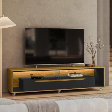 Imagem de Rack Contemporâneo para TV até 65 Polegadas com LED MDF 175cm Rodízios