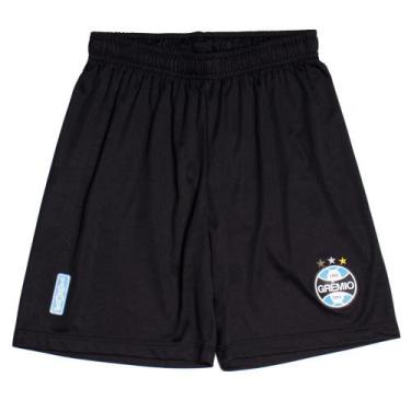 Imagem de Calção Infantil Betel Grêmio Escudo 1903 Preto, Preto, 12