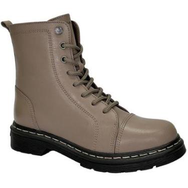 Imagem de Bota Coturno Cravo e Canela Janis Couro 85653C Cinza Cimento-Feminino