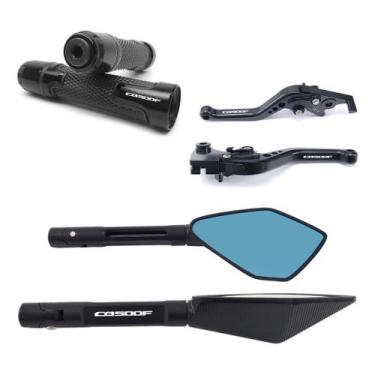 Imagem de Kit Manete Manopla Retrovisor Honda Cb500f Gravado A Laser - NoBrand, 