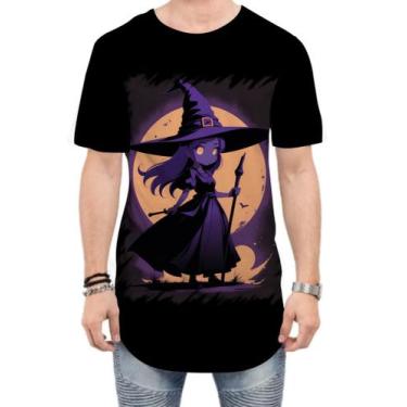 Imagem de Camiseta Longline Bruxa Halloween Púrpura Festa 9 - Kasubeck Store®, P