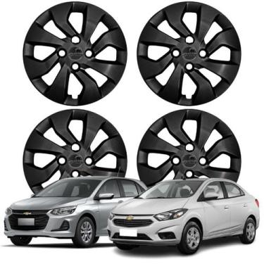 Imagem de Jogo Calota Aro 14 GM Onix Prisma 2017-2020 Cubo Baixo Preto - Grid Ca