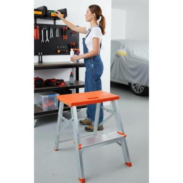 Imagem de Escada Banqueta Dobrável Alumínio 2 Degraus 43cm Segura - Congratulati