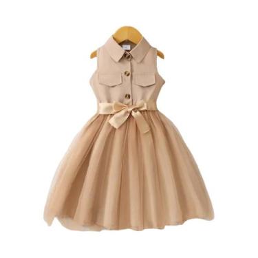 Imagem de Vestido De Princesa Casual Elegante Sem Mangas Azul Para Meninas Adole