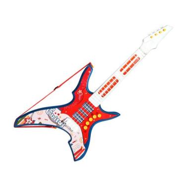 Imagem de Guitarra de Brinquedo Rock Show Lulie Music, Vermelho, Azul
