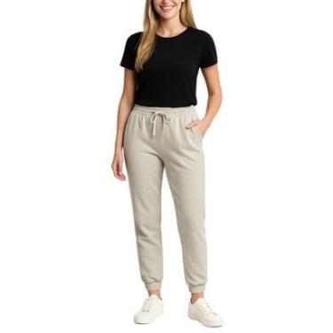 Imagem de Calça de Moletom Feminina Jogger Básica Verde Pastel Forrado Felpudo Flanelado com Bols...