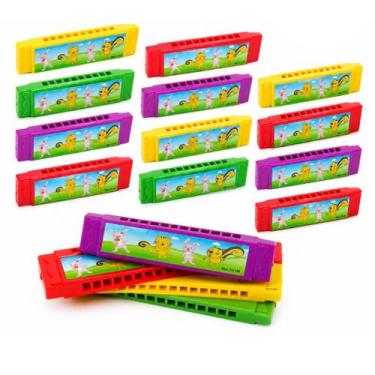 Imagem de Kit 20 Gaita Infantil Iniciantes Brinquedo Sopro Educacional Prenda De