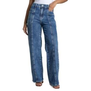 Imagem de Calça Jeans Sawary Wide Leg - 282337 - Azul médio 44-Feminino