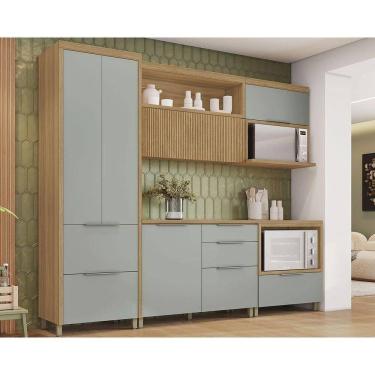 Imagem de Kit De Cozinha Completa 5 Peças Marquesa (2aéreos+2balcões+1paneleiro) C5p34 Nature - N...